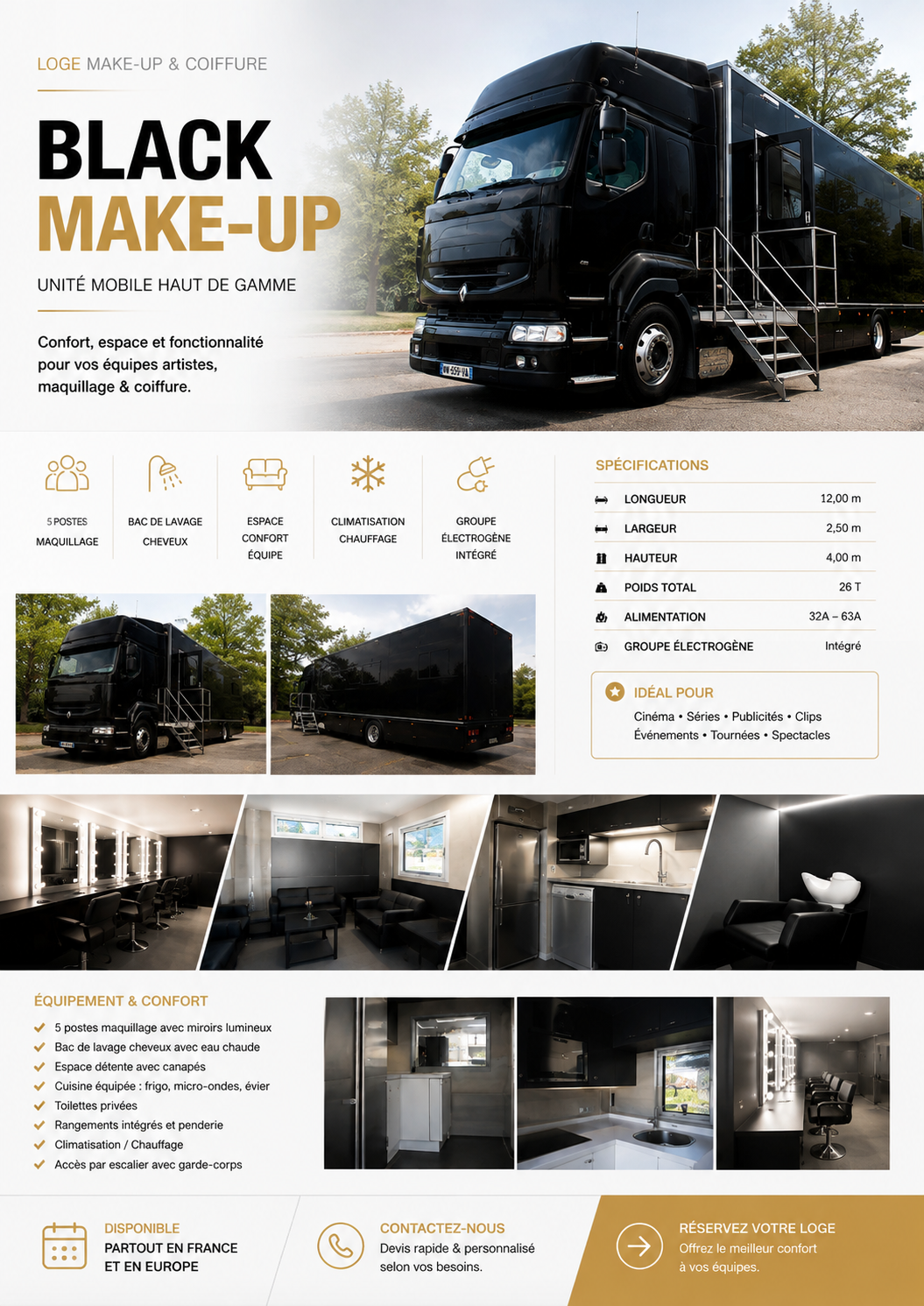BLACK MAKE-UP loge HMC maquillage coiffure PROD 19 avec photos du véhicule